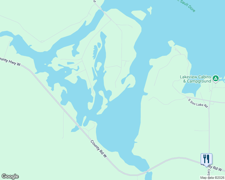 map of restaurants, bars, coffee shops, grocery stores, and more near N8911 East Island Road in Phillips