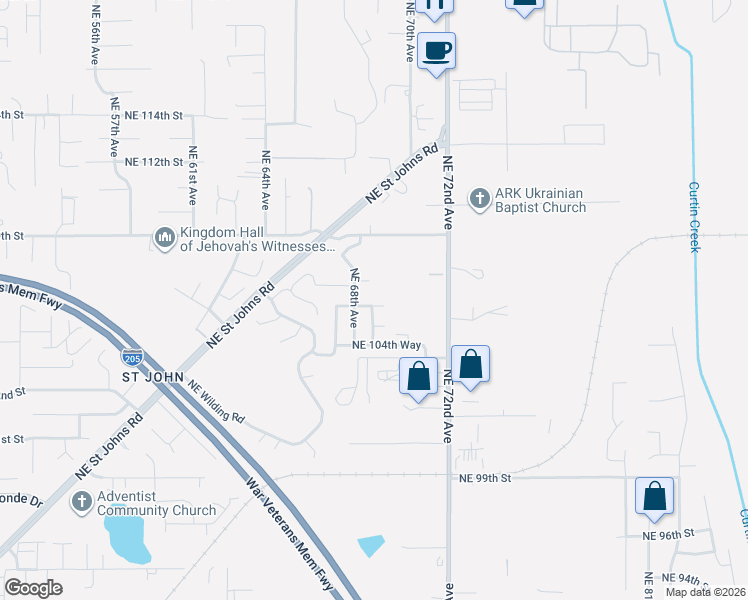 map of restaurants, bars, coffee shops, grocery stores, and more near 6810 Northeast 106th Street in Vancouver