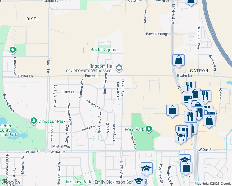 map of restaurants, bars, coffee shops, grocery stores, and more near 1853 Leeward Court in Bozeman