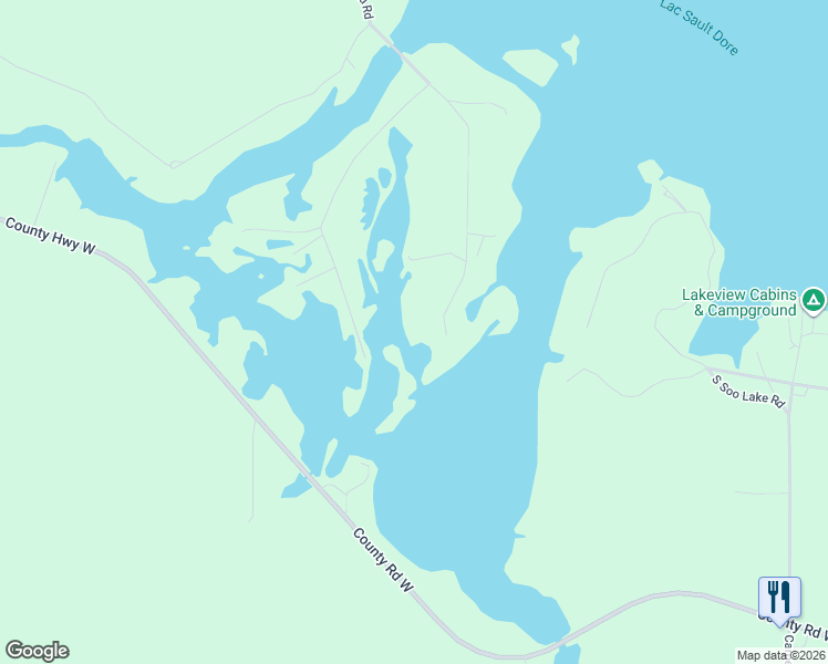 map of restaurants, bars, coffee shops, grocery stores, and more near N8925 East Island Road in Phillips