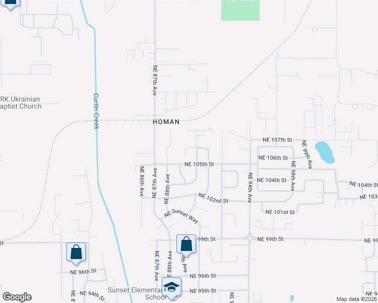 map of restaurants, bars, coffee shops, grocery stores, and more near 8908 Northeast 106th Circle in Vancouver