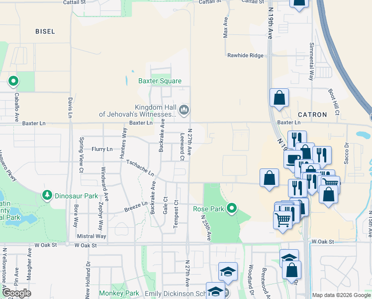 map of restaurants, bars, coffee shops, grocery stores, and more near 1891 Leeward Court in Bozeman