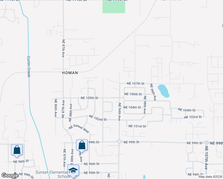map of restaurants, bars, coffee shops, grocery stores, and more near 10610 Northeast 94th Avenue in Vancouver