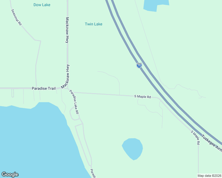 map of restaurants, bars, coffee shops, grocery stores, and more near 11672 South Maple Road in Carp Lake