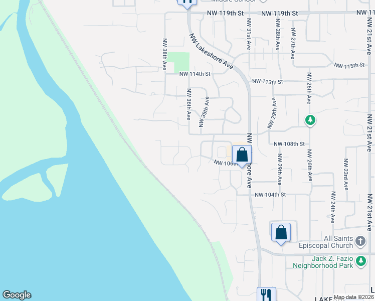 map of restaurants, bars, coffee shops, grocery stores, and more near 10613 Northwest 37th Avenue in Vancouver
