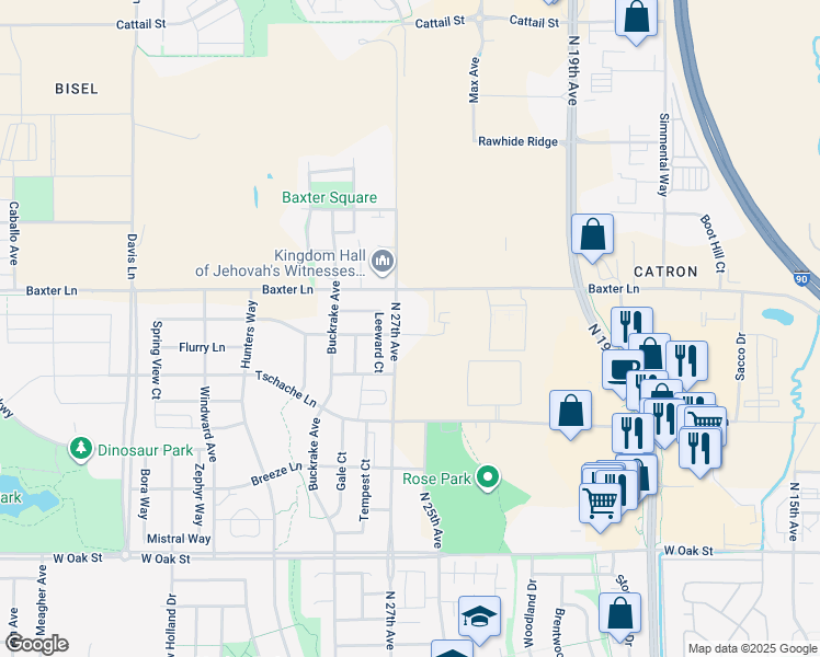 map of restaurants, bars, coffee shops, grocery stores, and more near 2263 Trade Wind Lane in Bozeman