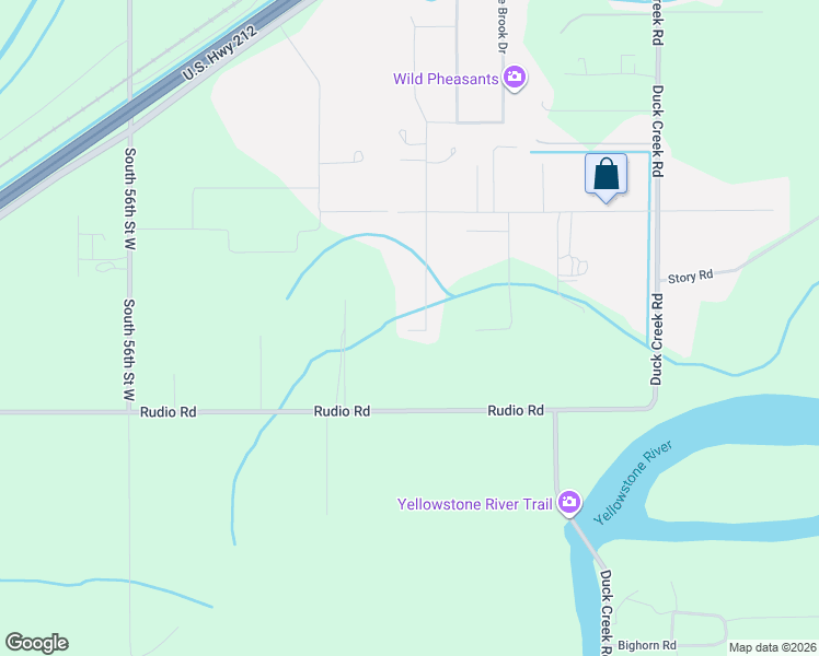 map of restaurants, bars, coffee shops, grocery stores, and more near 3828 Mallard Drive in Billings