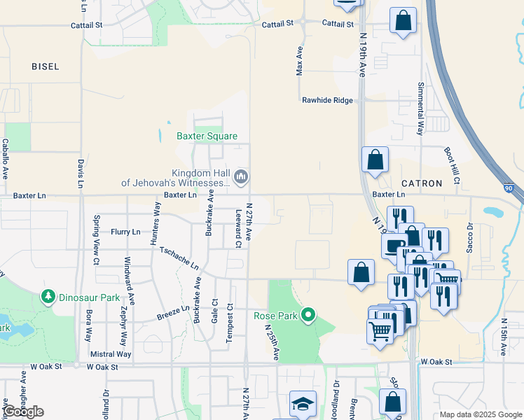 map of restaurants, bars, coffee shops, grocery stores, and more near 2263 Trade Wind Lane in Bozeman
