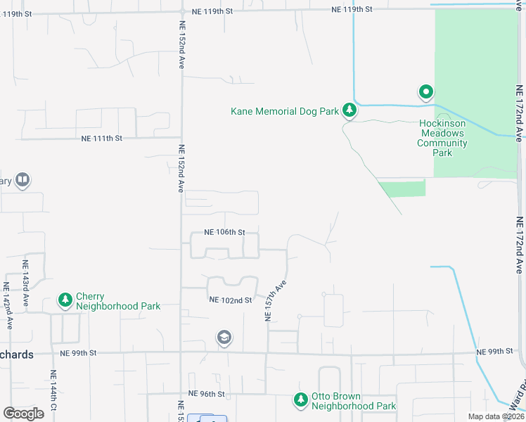 map of restaurants, bars, coffee shops, grocery stores, and more near 10705 Northeast 156th Avenue in Vancouver