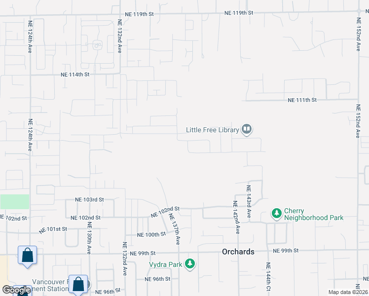 map of restaurants, bars, coffee shops, grocery stores, and more near 10706 Northeast 138th Avenue in Vancouver