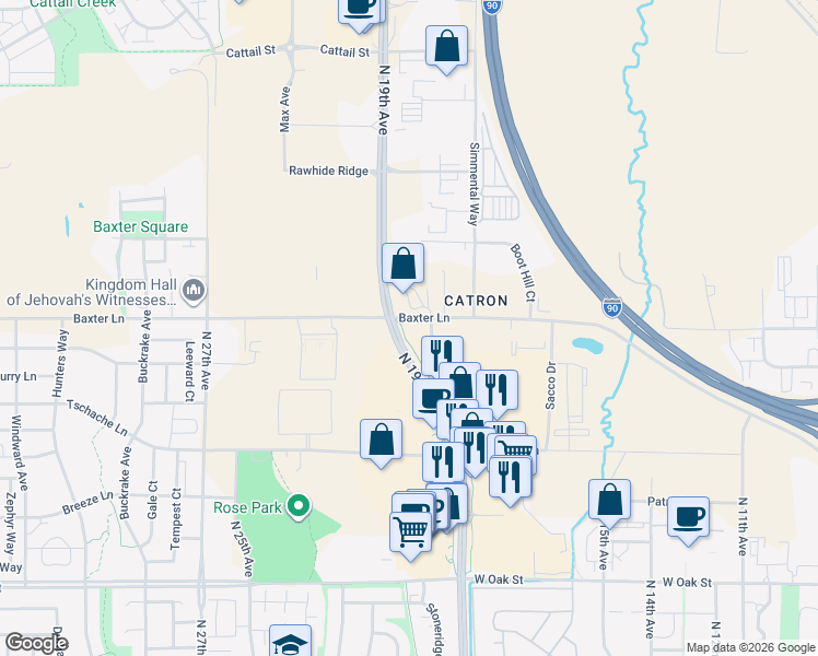 map of restaurants, bars, coffee shops, grocery stores, and more near 2000 Commerce Way in Bozeman