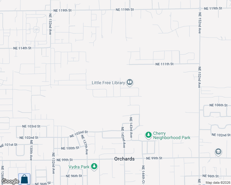 map of restaurants, bars, coffee shops, grocery stores, and more near 10711 Northeast 140th Avenue in Vancouver