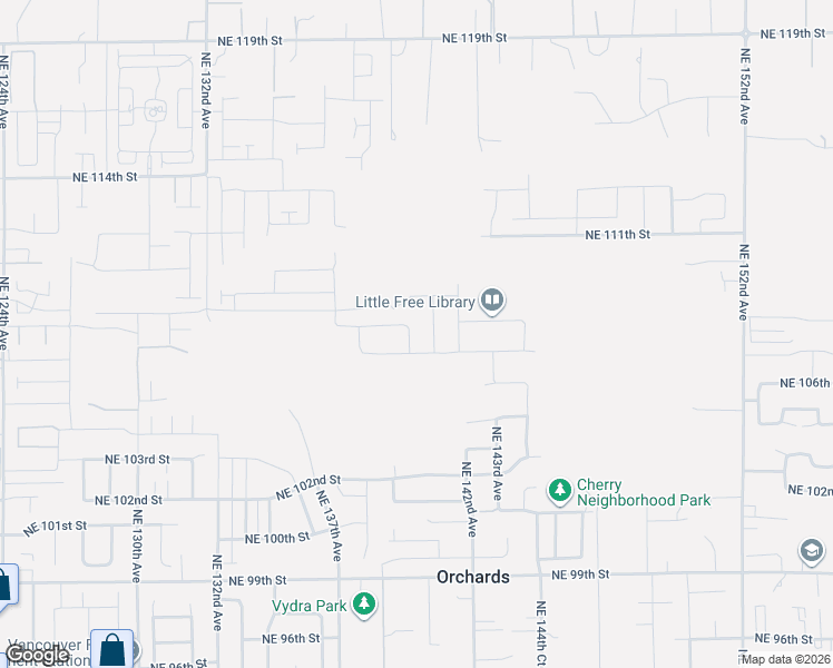 map of restaurants, bars, coffee shops, grocery stores, and more near 10713 Northeast 139th Avenue in Vancouver