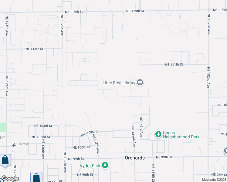 map of restaurants, bars, coffee shops, grocery stores, and more near 13823 Northeast 108th Street in Vancouver