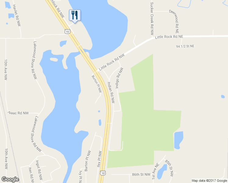 map of restaurants, bars, coffee shops, grocery stores, and more near 9130 Indian Road Northwest in Rice