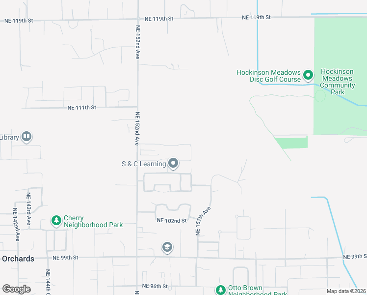 map of restaurants, bars, coffee shops, grocery stores, and more near 15515 Northeast 108th Way in Vancouver