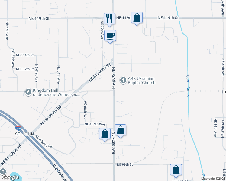 map of restaurants, bars, coffee shops, grocery stores, and more near 10900 Northeast 72nd Avenue in Vancouver