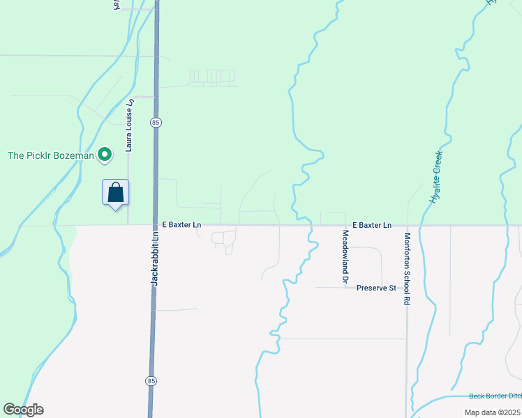 map of restaurants, bars, coffee shops, grocery stores, and more near 255 East Baxter Lane in Bozeman