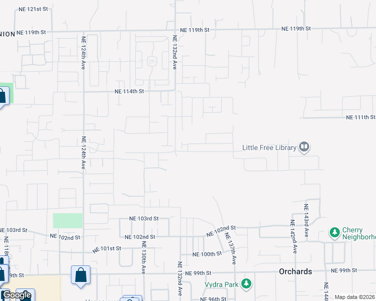 map of restaurants, bars, coffee shops, grocery stores, and more near 10803 Northeast 130th Avenue in Vancouver