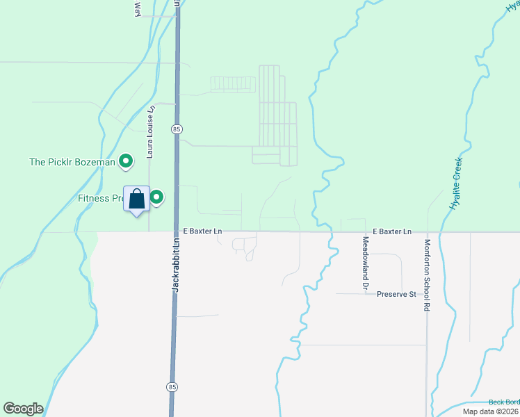map of restaurants, bars, coffee shops, grocery stores, and more near 255 East Baxter Lane in Bozeman