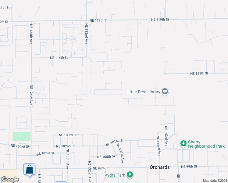 map of restaurants, bars, coffee shops, grocery stores, and more near 13603 Northeast 109th Way in Vancouver