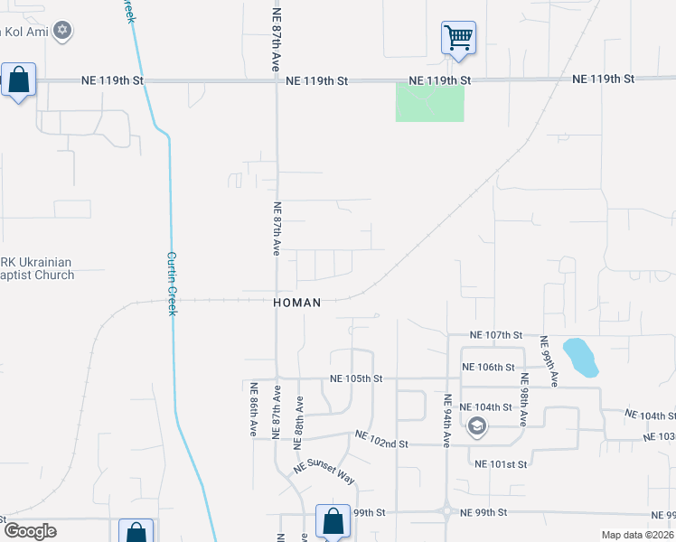 map of restaurants, bars, coffee shops, grocery stores, and more near 11005 Northeast 89th Place in Vancouver