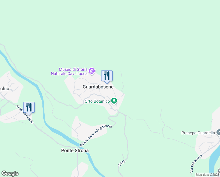map of restaurants, bars, coffee shops, grocery stores, and more near 31 Via San Martino in Guardabosone