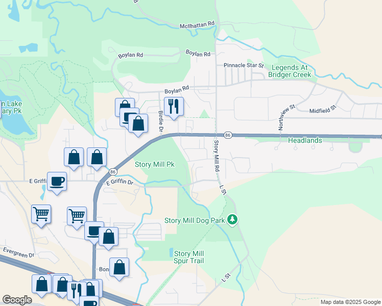 map of restaurants, bars, coffee shops, grocery stores, and more near 28 Bridger Drive in Bozeman