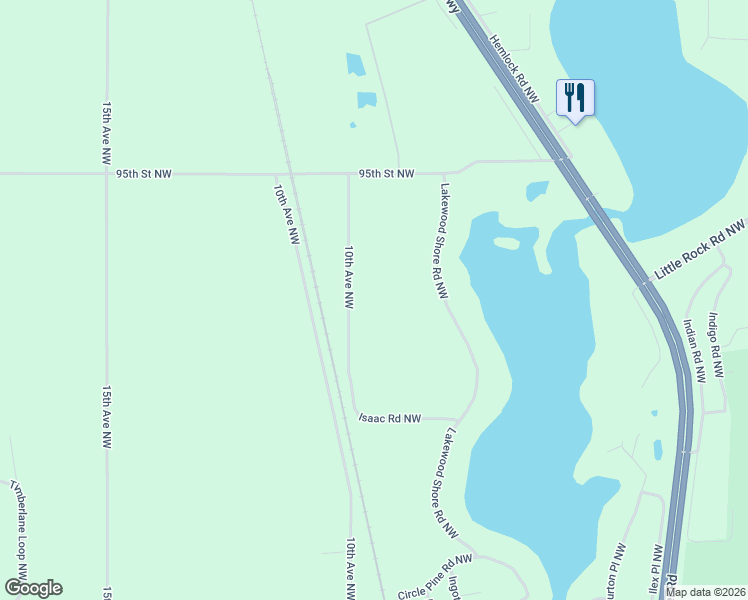 map of restaurants, bars, coffee shops, grocery stores, and more near 9230 10th Avenue Northwest in Rice