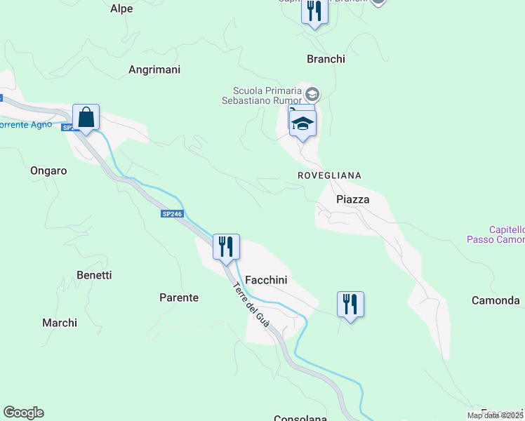 map of restaurants, bars, coffee shops, grocery stores, and more near 11 Contrada Tezze Bruni in Recoaro Terme