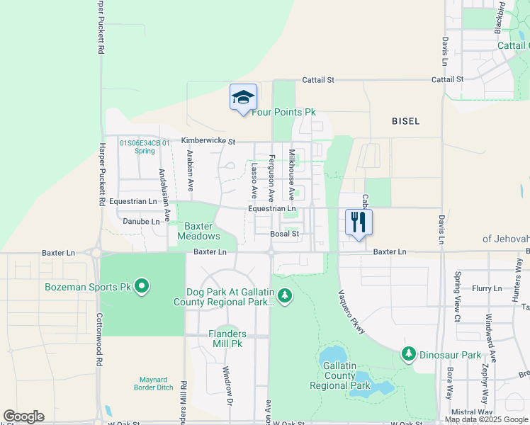 map of restaurants, bars, coffee shops, grocery stores, and more near 2286 Ferguson Avenue in Bozeman
