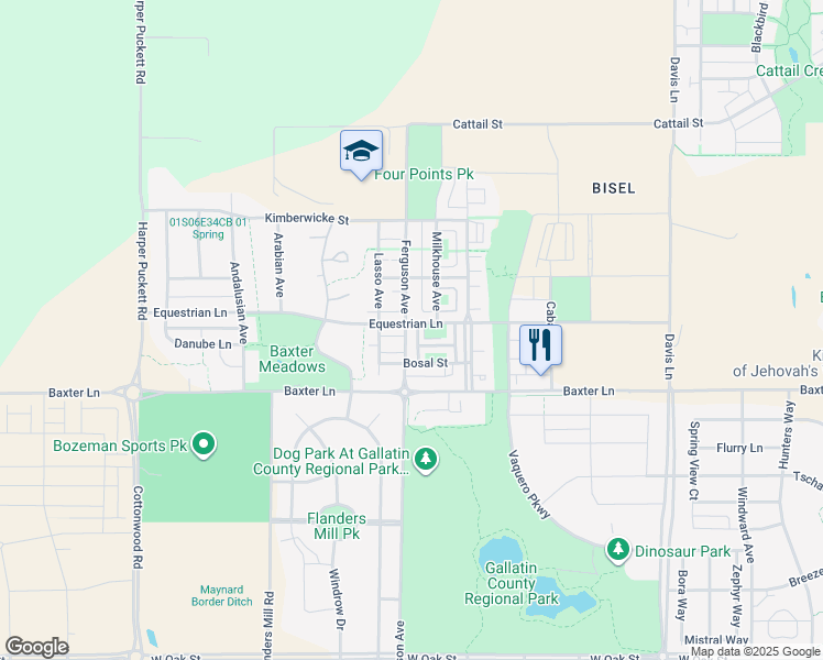 map of restaurants, bars, coffee shops, grocery stores, and more near 2286 Ferguson Avenue in Bozeman
