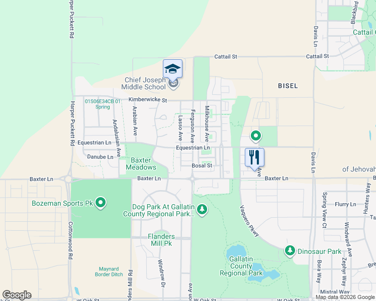 map of restaurants, bars, coffee shops, grocery stores, and more near 2286 Ferguson Avenue in Bozeman