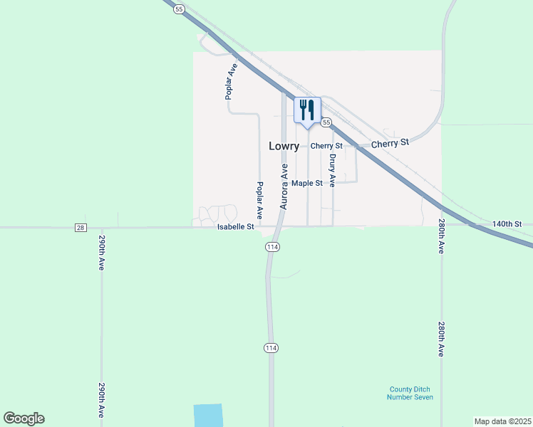 map of restaurants, bars, coffee shops, grocery stores, and more near 237 Aurora Avenue in Lowry