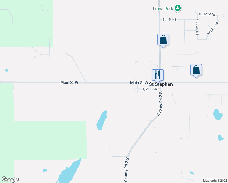 map of restaurants, bars, coffee shops, grocery stores, and more near 310 Main Street West in Rice