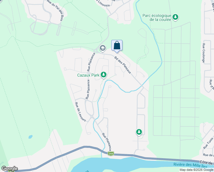 map of restaurants, bars, coffee shops, grocery stores, and more near 166 Rue de Miramas in Terrebonne