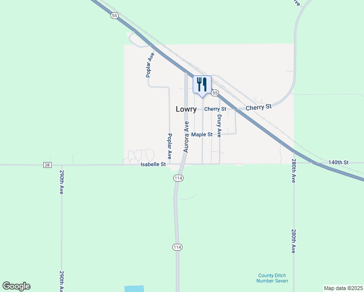 map of restaurants, bars, coffee shops, grocery stores, and more near 237 Aurora Avenue in Lowry