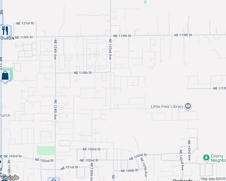 map of restaurants, bars, coffee shops, grocery stores, and more near 11006 Northeast 133rd Court in Vancouver