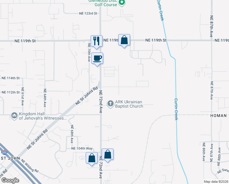 map of restaurants, bars, coffee shops, grocery stores, and more near 7313 Northeast 113th Circle in Vancouver