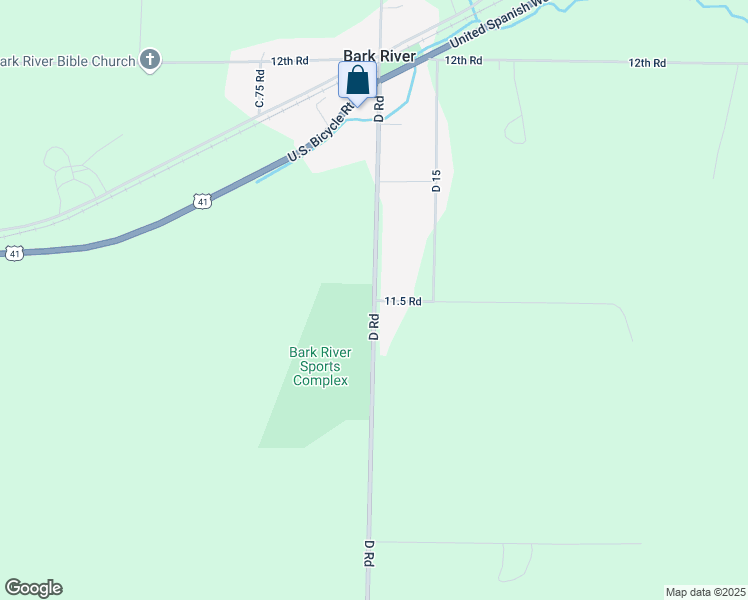 map of restaurants, bars, coffee shops, grocery stores, and more near 4300 D Road in Bark River