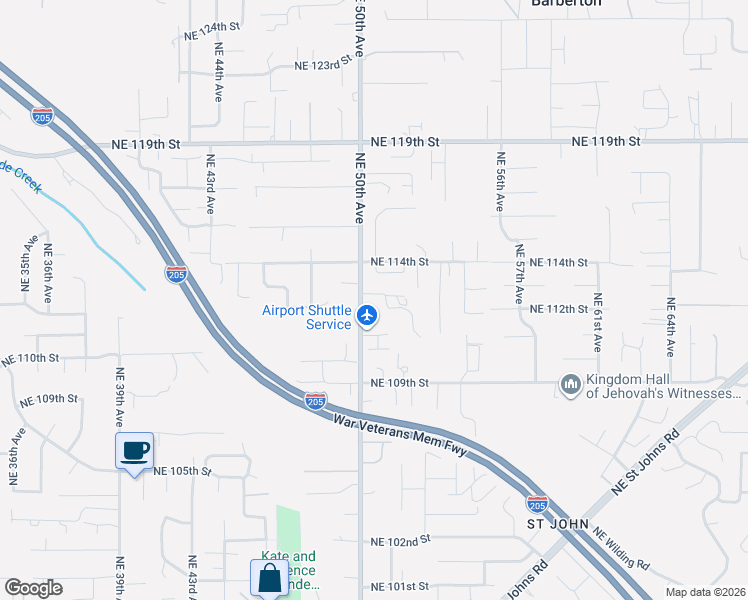 map of restaurants, bars, coffee shops, grocery stores, and more near 5029 Northeast 113th Street in Vancouver