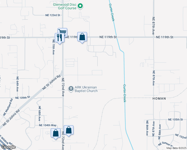 map of restaurants, bars, coffee shops, grocery stores, and more near 7710 Northeast 113th Street in Vancouver