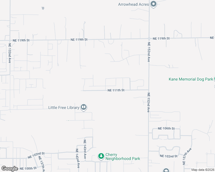 map of restaurants, bars, coffee shops, grocery stores, and more near 14426 Northeast 112th Street in Vancouver