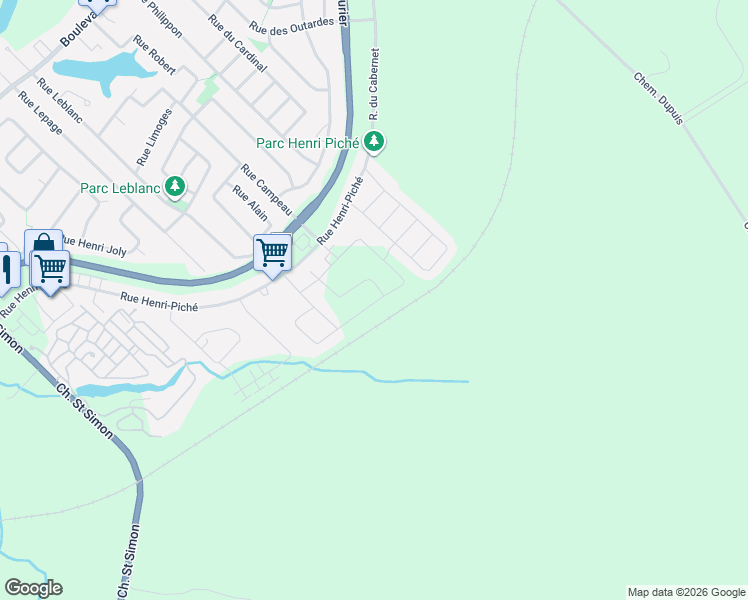 map of restaurants, bars, coffee shops, grocery stores, and more near 10475 Rue du Beaujolais in Mirabel