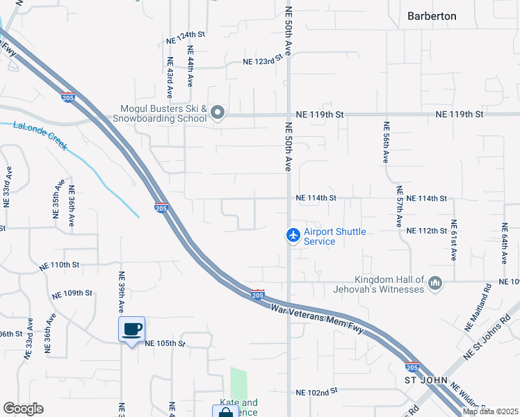 map of restaurants, bars, coffee shops, grocery stores, and more near 11301 Northeast 48th Avenue in Vancouver