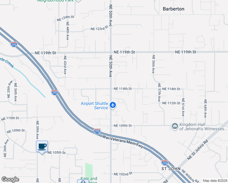 map of restaurants, bars, coffee shops, grocery stores, and more near 5008 Northeast 113th Loop in Barberton