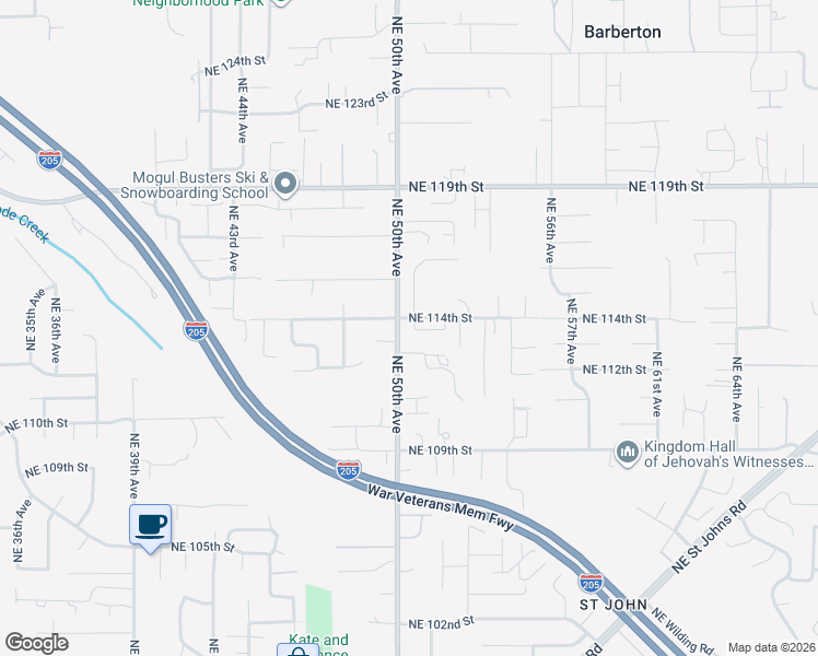 map of restaurants, bars, coffee shops, grocery stores, and more near 5008 Northeast 113th Loop in Barberton