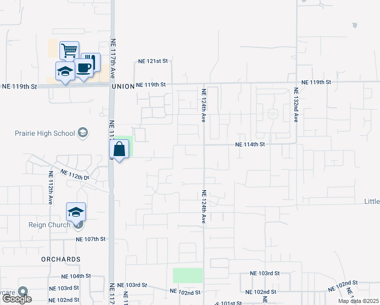 map of restaurants, bars, coffee shops, grocery stores, and more near 11120 Northeast 124th Avenue in Vancouver