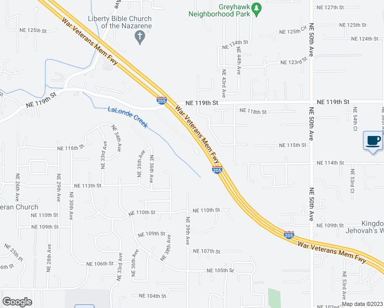 map of restaurants, bars, coffee shops, grocery stores, and more near 3713 Northeast 119th Street in Vancouver