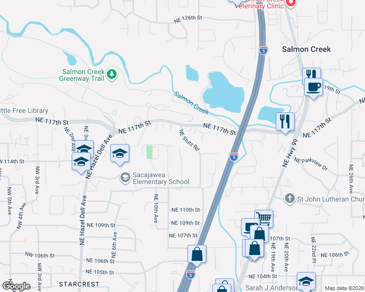 map of restaurants, bars, coffee shops, grocery stores, and more near 11431 Northeast 12th Avenue in Vancouver